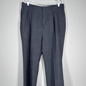 Haggar Pleated Wool Blend Dress Pants Men's 36 x 32 Gray Business Office